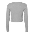 Athletic Heather Grey - Back - Bella + Canvas Womens-Ladies Long-Sleeved Crop Top