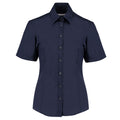 Dark Navy - Front - Kustom Kit Womens-Ladies Short-Sleeved Business Blouse