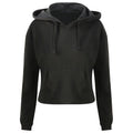 Jet Black - Front - Awdis Womens-Ladies Girlie Cropped Hoodie