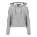 Heather Grey - Front - Awdis Womens-Ladies Girlie Cropped Hoodie