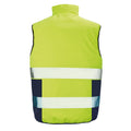 Fluorescent Yellow-Navy - Back - SAFE-GUARD by Result Mens Reversible Soft Padded Gilet