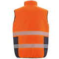 Fluorescent Orange-Navy - Back - SAFE-GUARD by Result Mens Reversible Gilet