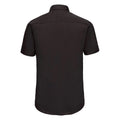 Black - Back - Russell Collection Mens Easy-Care Fitted Short-Sleeved Shirt