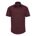 Port - Front - Russell Collection Mens Easy-Care Fitted Short-Sleeved Shirt