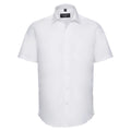 White - Front - Russell Collection Mens Easy-Care Fitted Short-Sleeved Shirt