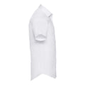 White - Side - Russell Collection Mens Easy-Care Fitted Short-Sleeved Shirt