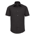 Black - Front - Russell Collection Mens Easy-Care Fitted Short-Sleeved Shirt