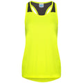 Electric Yellow-Black - Front - AWDis Cool Womens-Ladies Girlie Cool Workout Vest Top