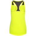 Electric Yellow-Black - Back - AWDis Cool Womens-Ladies Girlie Cool Workout Vest Top