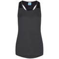 Charcoal-Black - Front - AWDis Cool Womens-Ladies Girlie Cool Workout Vest Top