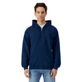 Navy - Front - Gildan Mens Softstyle Fleece Midweight Full Zip Hoodie