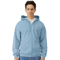 Stone Blue - Front - Gildan Mens Softstyle Fleece Midweight Full Zip Hoodie