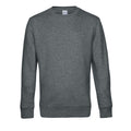 Mid Grey Heather - Front - B&C Mens King Crew Neck Jumper