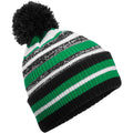 Black-Kelly Green-White - Front - Beechfield Multi-Sport Fan Pom Pom Beanie