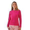 Magenta Pink - Side - B&C Womens-Ladies Queen Crew Neck Sweatshirt