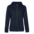 Navy - Front - B&C Womens-Ladies Queen Full Zip Hoodie