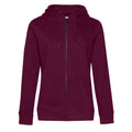 Dark Cherry - Front - B&C Womens-Ladies Queen Full Zip Hoodie