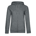 Mid Grey Heather - Front - B&C Womens-Ladies Queen Full Zip Hoodie