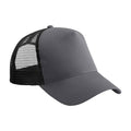 Graphite Grey-Black - Front - Beechfield Polycotton Snapback Trucker Cap