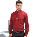 Red - Back - Premier Mens Premier Poplin Long-Sleeved Formal Shirt