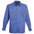 Royal - Front - Premier Mens Premier Poplin Long-Sleeved Formal Shirt