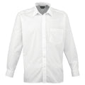 White - Front - Premier Mens Premier Poplin Long-Sleeved Formal Shirt