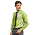 Lime - Back - Premier Mens Premier Poplin Long-Sleeved Formal Shirt