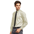 Natural - Back - Premier Mens Premier Poplin Long-Sleeved Formal Shirt