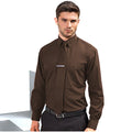 Brown - Back - Premier Mens Premier Poplin Long-Sleeved Formal Shirt