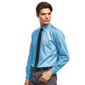 Turquoise - Back - Premier Mens Premier Poplin Long-Sleeved Formal Shirt