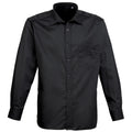 Black - Front - Premier Mens Premier Poplin Long-Sleeved Formal Shirt