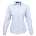 Light Blue - Front - Premier Womens-Ladies Poplin Long-Sleeved Blouse