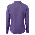 Purple - Back - Premier Womens-Ladies Poplin Long-Sleeved Blouse