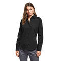 Black - Side - Premier Womens-Ladies Poplin Long-Sleeved Blouse