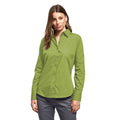 Lime - Side - Premier Womens-Ladies Poplin Long-Sleeved Blouse