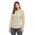 Natural - Side - Premier Womens-Ladies Poplin Long-Sleeved Blouse