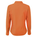 Orange - Back - Premier Womens-Ladies Poplin Long-Sleeved Blouse