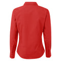 Red - Back - Premier Womens-Ladies Poplin Long-Sleeved Blouse