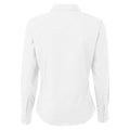 White - Back - Premier Womens-Ladies Poplin Long-Sleeved Blouse