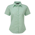 Aqua - Front - Premier Short Sleeve Poplin Blouse - Plain Work Shirt