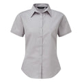 Silver - Front - Premier Short Sleeve Poplin Blouse - Plain Work Shirt