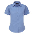 Mid Blue - Front - Premier Short Sleeve Poplin Blouse - Plain Work Shirt