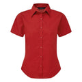 Red - Front - Premier Short Sleeve Poplin Blouse - Plain Work Shirt