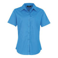 Sapphire - Front - Premier Short Sleeve Poplin Blouse - Plain Work Shirt