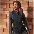 Black - Back - Premier Womens-Ladies Hospitality Waistcoat - Catering - Barwear