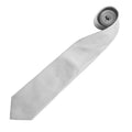 Silver - Back - Premier Mens “Colours” Plain Fashion - Business Tie