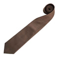 Brown - Back - Premier Mens “Colours” Plain Fashion - Business Tie