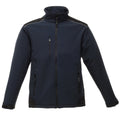 Navy-Black - Front - Regatta Mens Sandstorm Hardwearing Workwear Softshell Jacket (water Repellent)