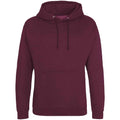 Burgundy Smoke - Front - Awdis Unisex College Hooded Sweatshirt - Hoodie