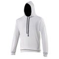 Arctic White - French Navy - Front - Awdis Varsity Hooded Sweatshirt - Hoodie